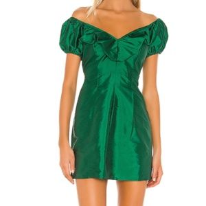 MAJORELLE green silk dress xxs